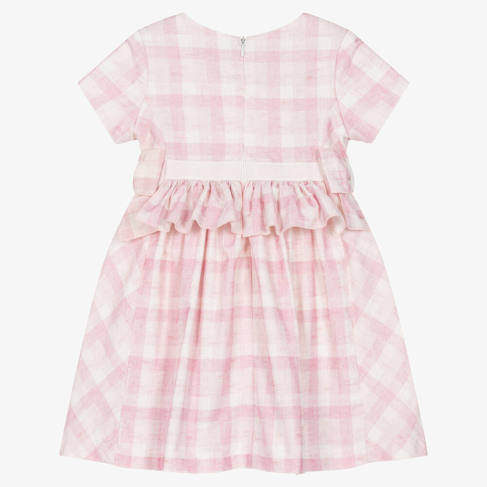 Balloon Chic-Girls Pink Checked Cotton Dress | Childrensalon Outlet