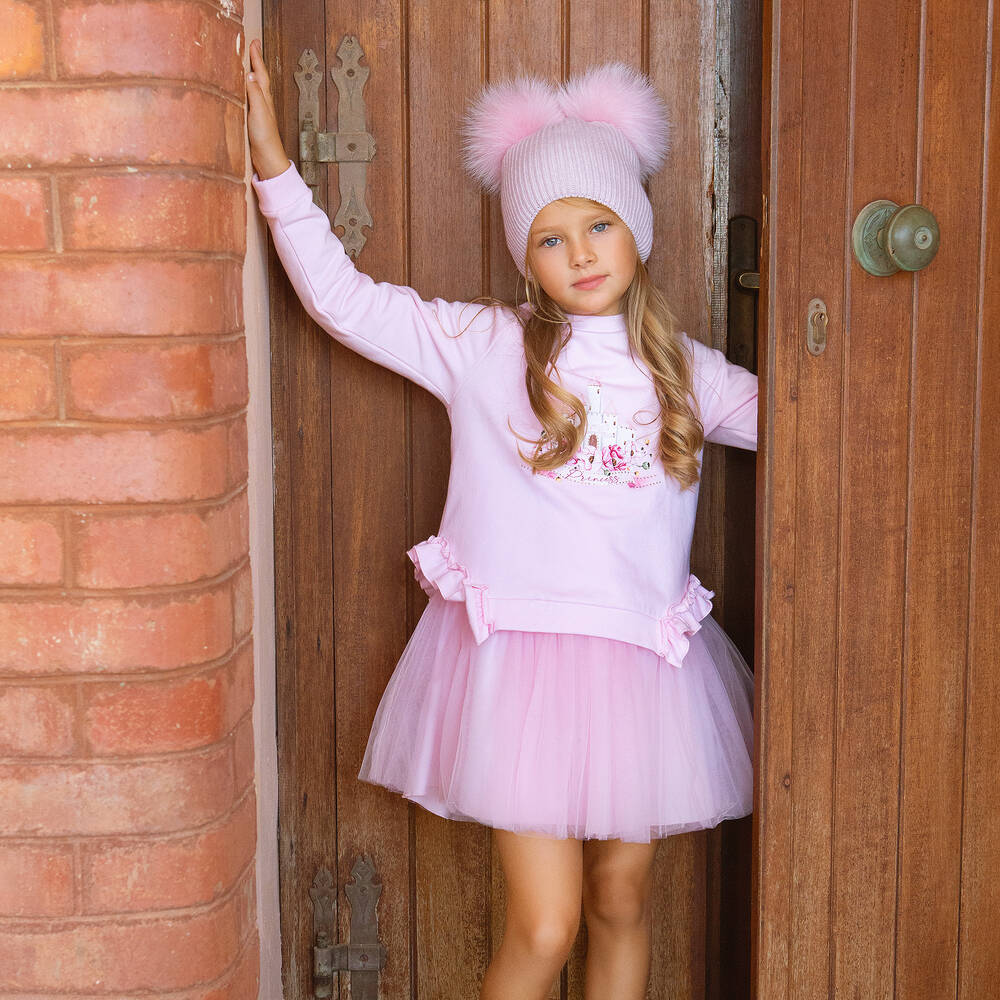Balloon Chic-Розовый свитшот и платье из хлопка | Childrensalon Outlet
