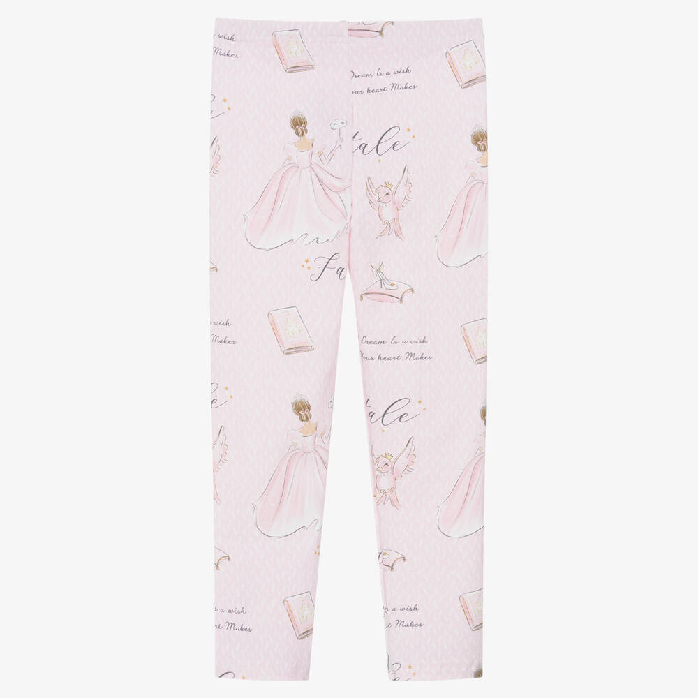 Balloon Chic-Girls Pink Cotton Fairytale Leggings | Childrensalon Outlet