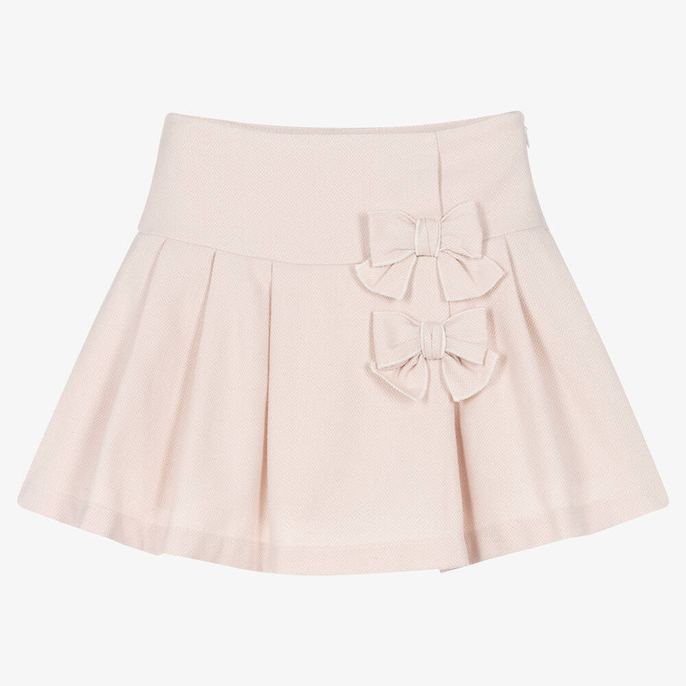 Balloon Chic - Girls Pink Cotton Pleated Skirt | Childrensalon