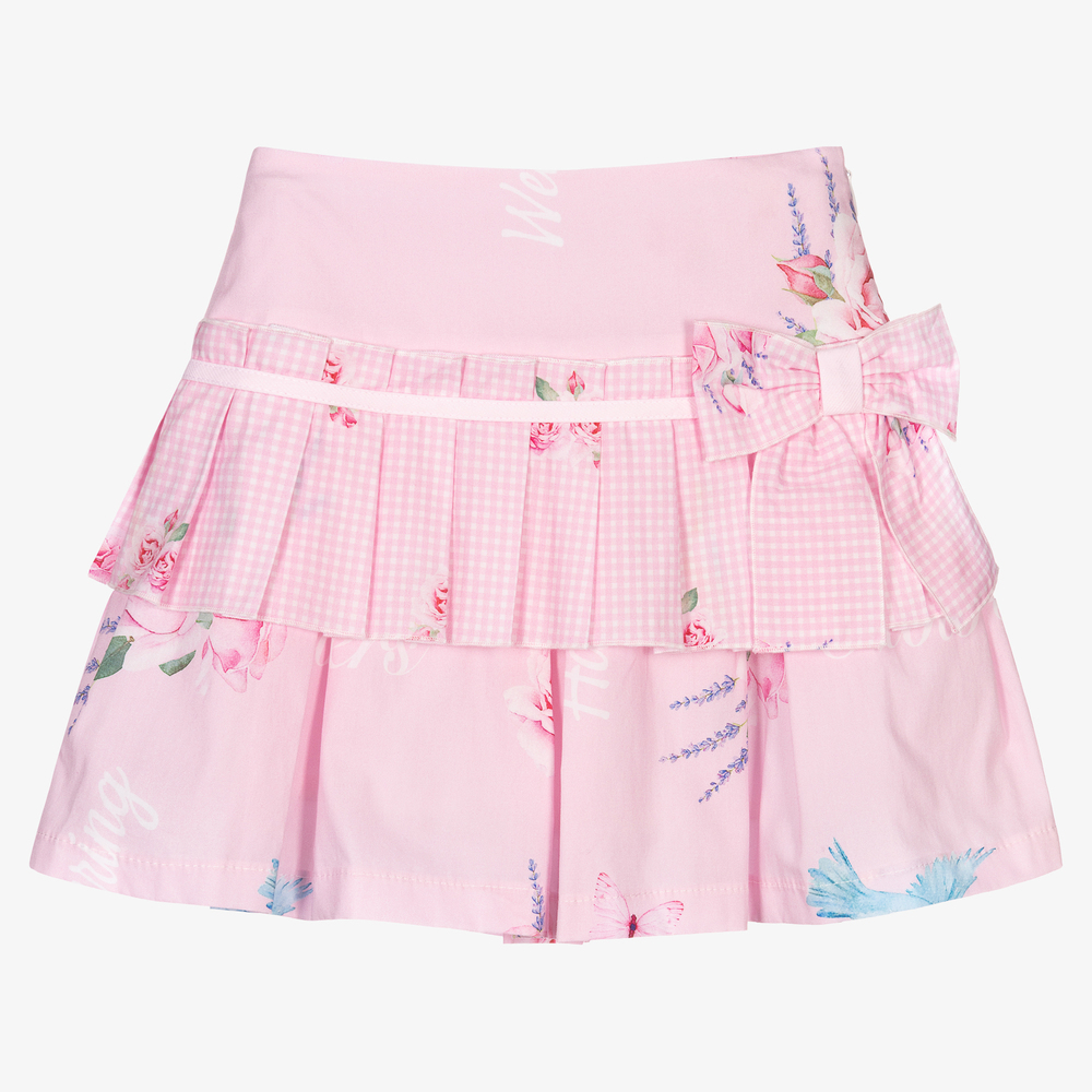 Balloon Chic - Girls Pink Cotton Skirt | Childrensalon