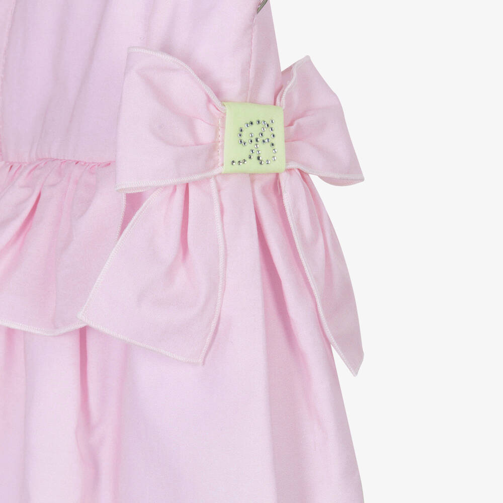 Balloon Chic-Girls Pink Cotton Striped Dress | Childrensalon Outlet