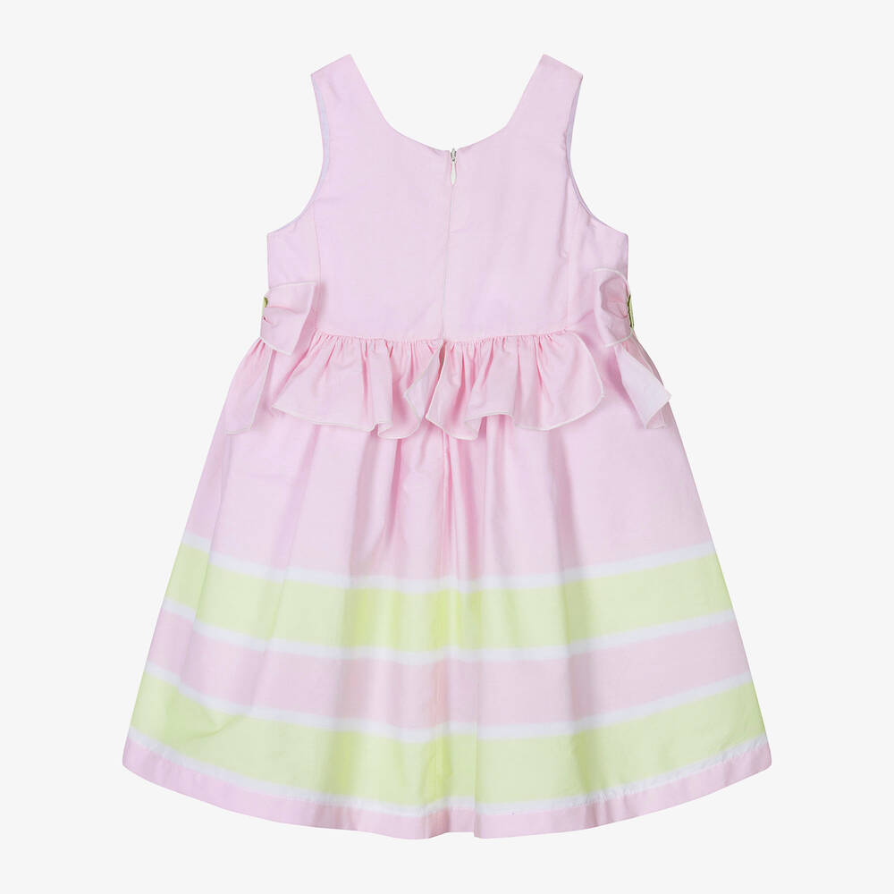 Balloon Chic-Girls Pink Cotton Striped Dress | Childrensalon Outlet