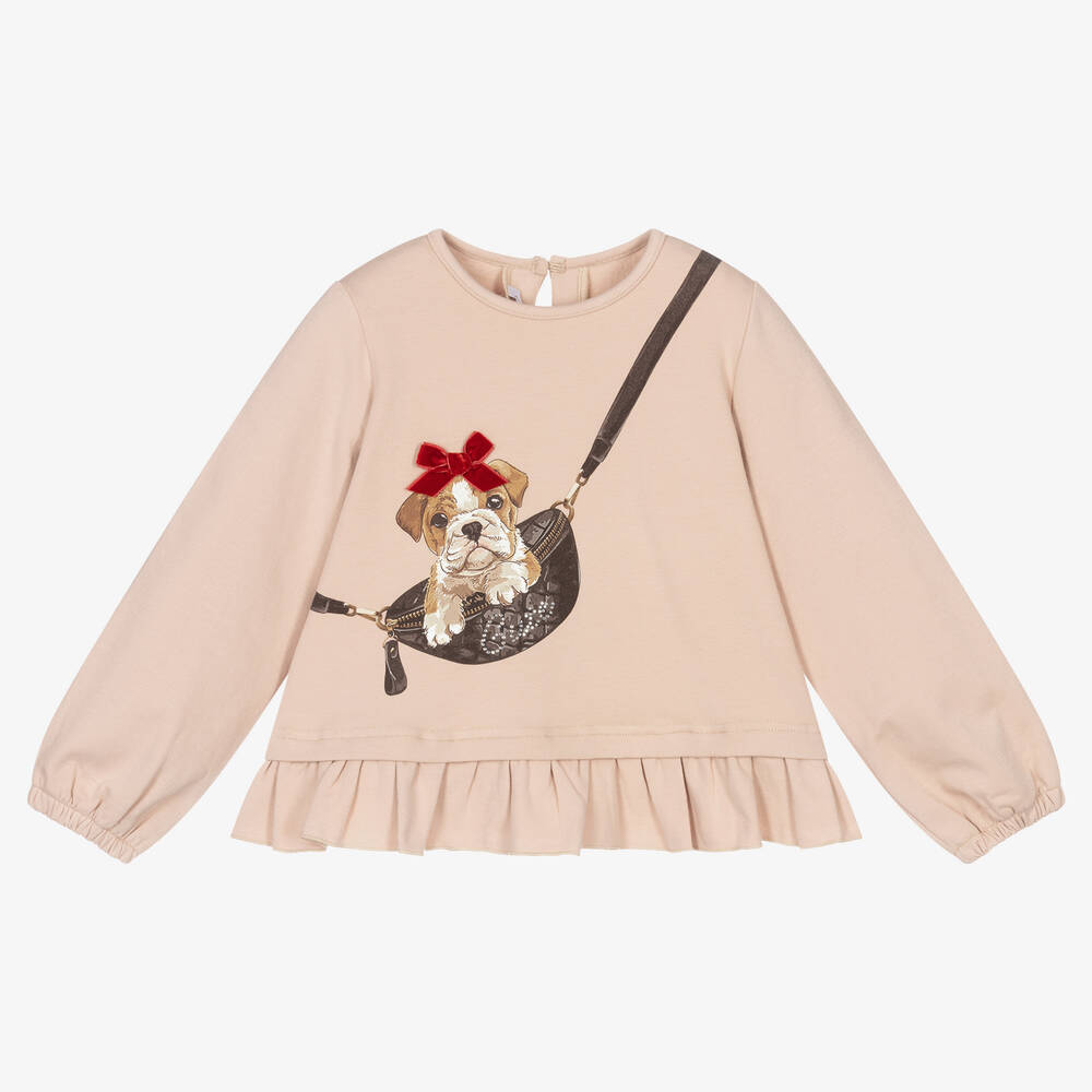 Balloon Chic - Girls Pink Cotton Sweatshirt | Childrensalon