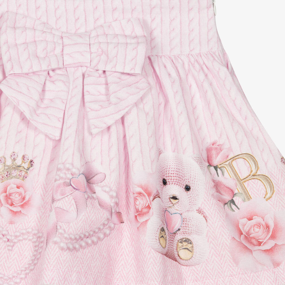 Balloon Chic-Girls Pink Cotton Teddy Bear Skirt | Childrensalon Outlet