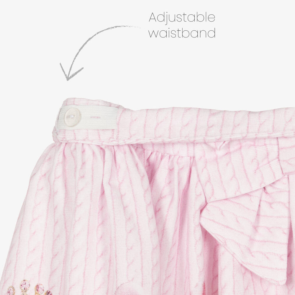 Balloon Chic-Girls Pink Cotton Teddy Bear Skirt | Childrensalon Outlet