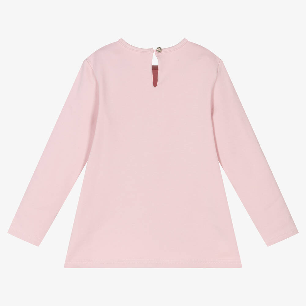Balloon Chic-Girls Pink Cotton Teddy Bear Top | Childrensalon Outlet