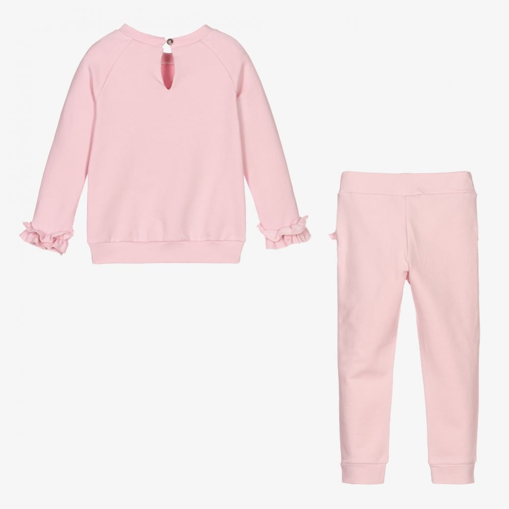 Balloon Chic-Girls Pink Cotton Tracksuit | Childrensalon Outlet