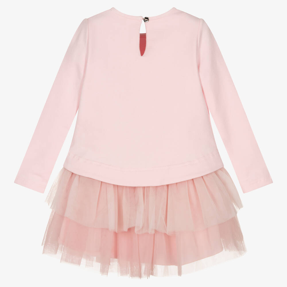 Balloon Chic-Girls Pink Cotton & Tulle Bunny Dress | Childrensalon Outlet