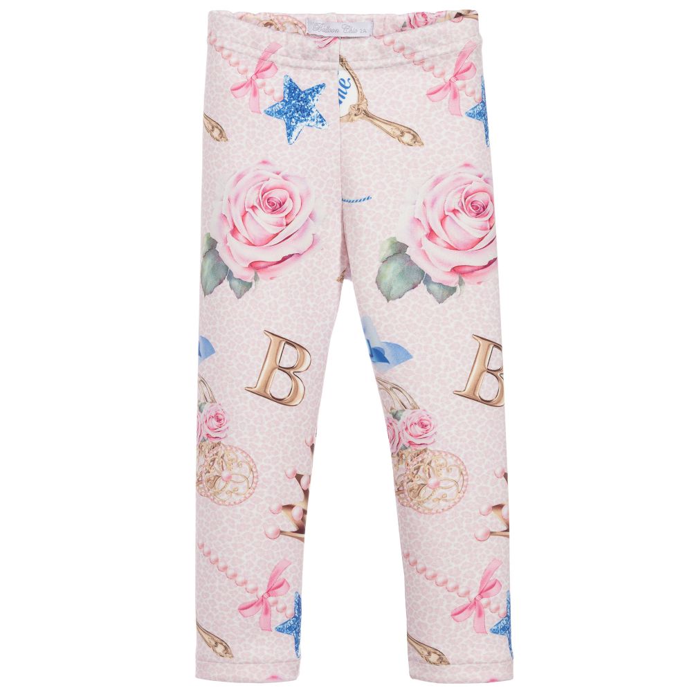 Balloon Chic - Rosafarbene Leggings mit Märchen-Motiven für Mädchen  | Childrensalon