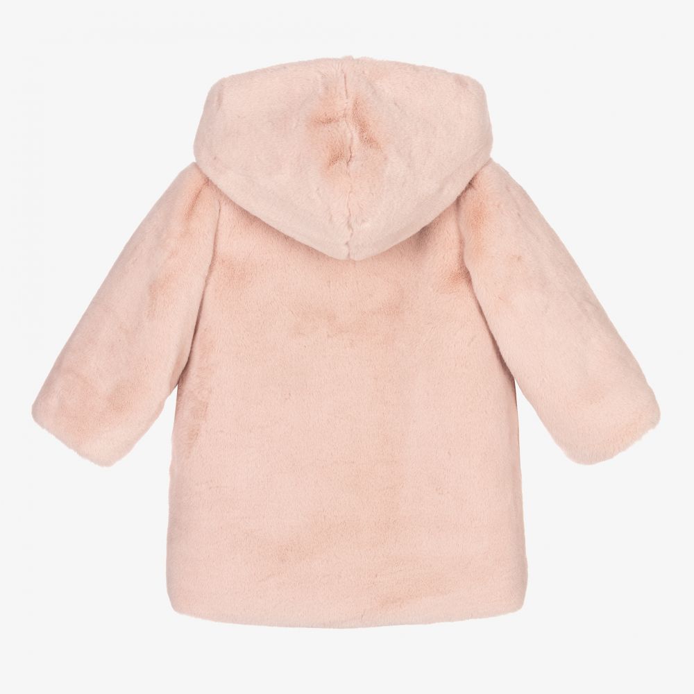 Balloon Chic-معطف فرو صناعي لون زهري للبنات | Childrensalon Outlet