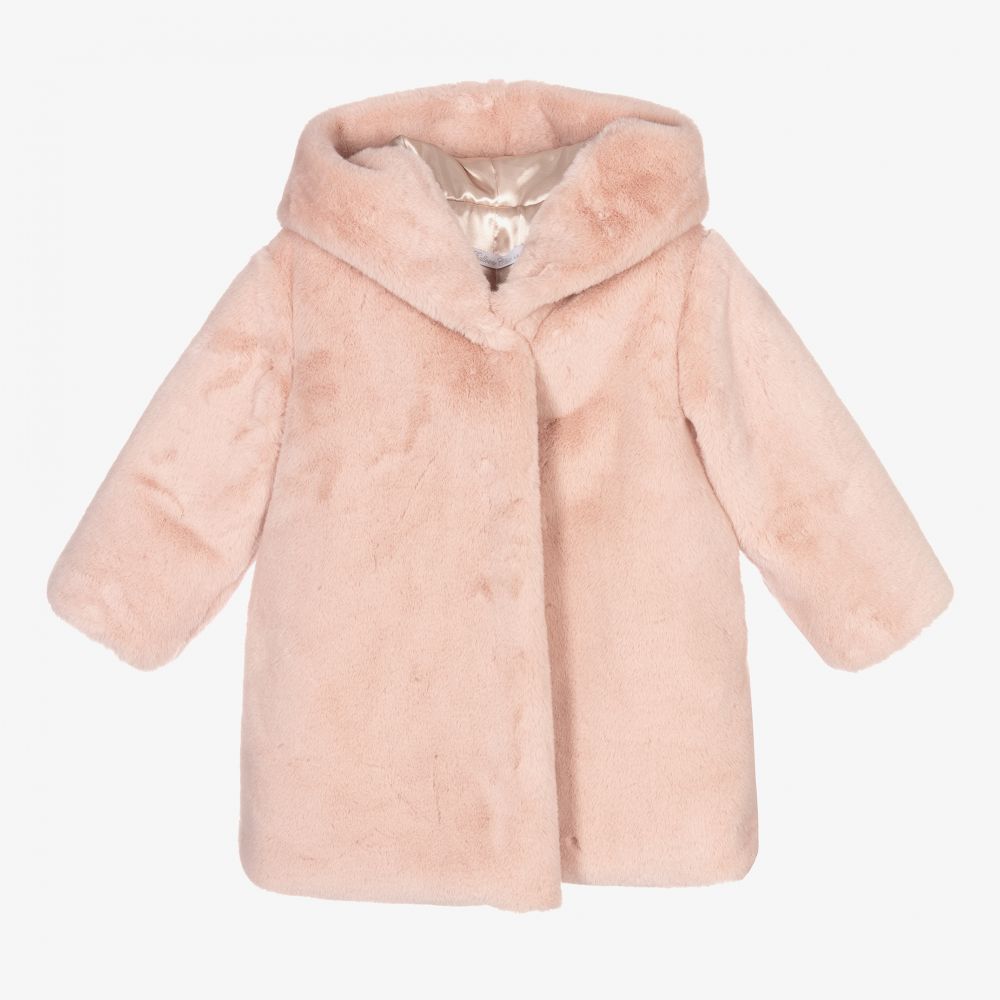 Manteau fille fourrure sale rose