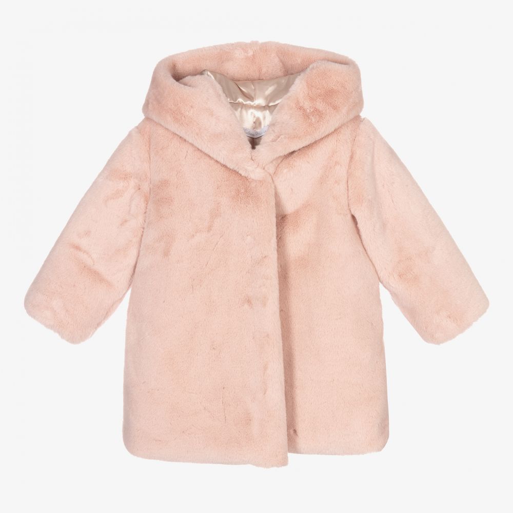 Balloon Chic - Manteau rose en fausse fourrure Fille | Childrensalon