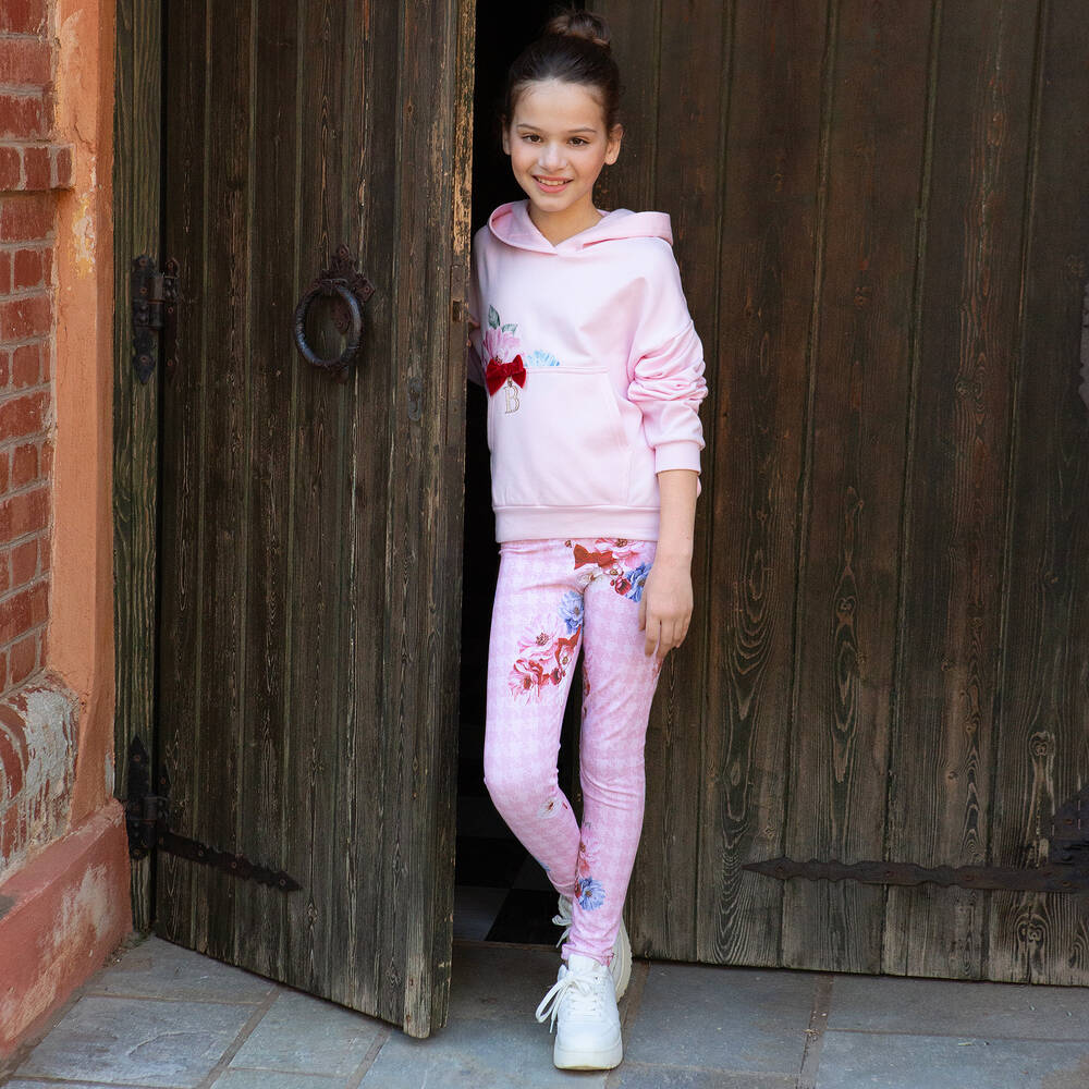 Pink hoodie and leggings set 2025