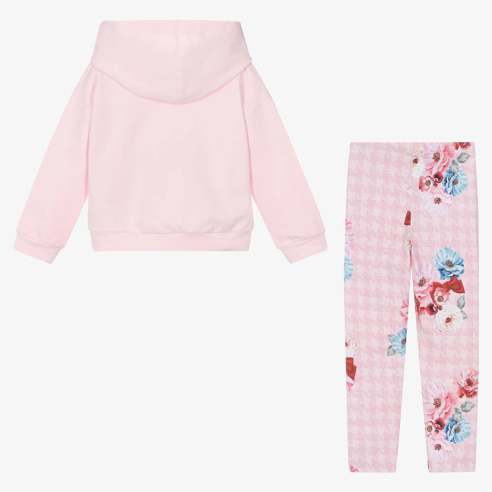 Balloon Chic-Girls Pink Floral Hoodie & Leggings Set | Childrensalon Outlet