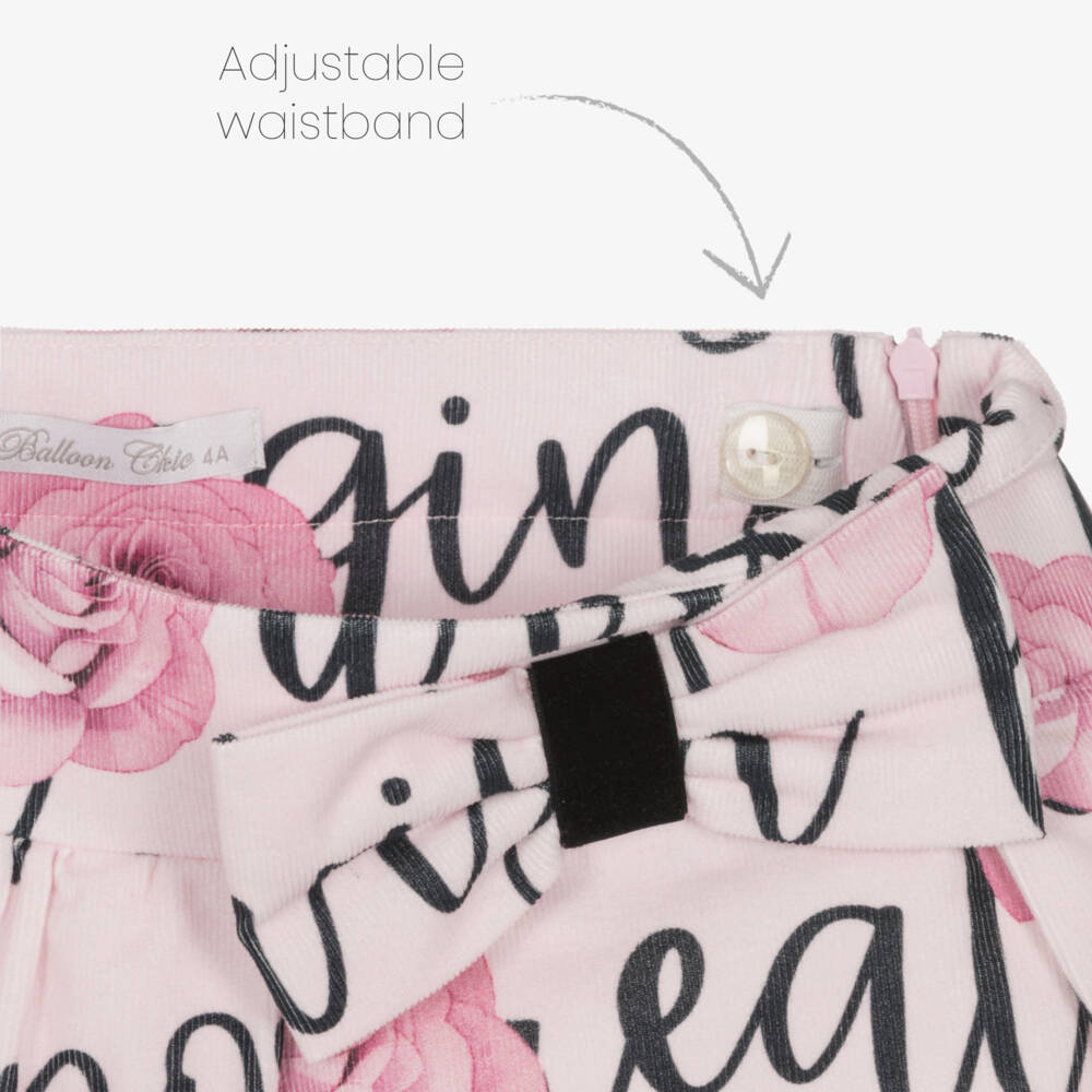 Balloon Chic-Girls Pink Floral Skirt Ensemble | Childrensalon Outlet