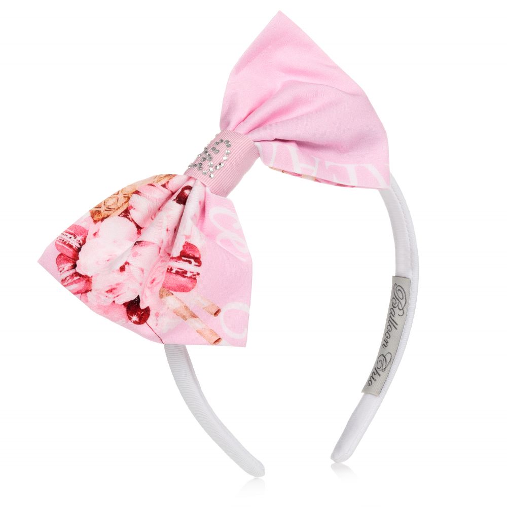Balloon Chic - Serre-tête à nœud fleuri rose Fille | Childrensalon