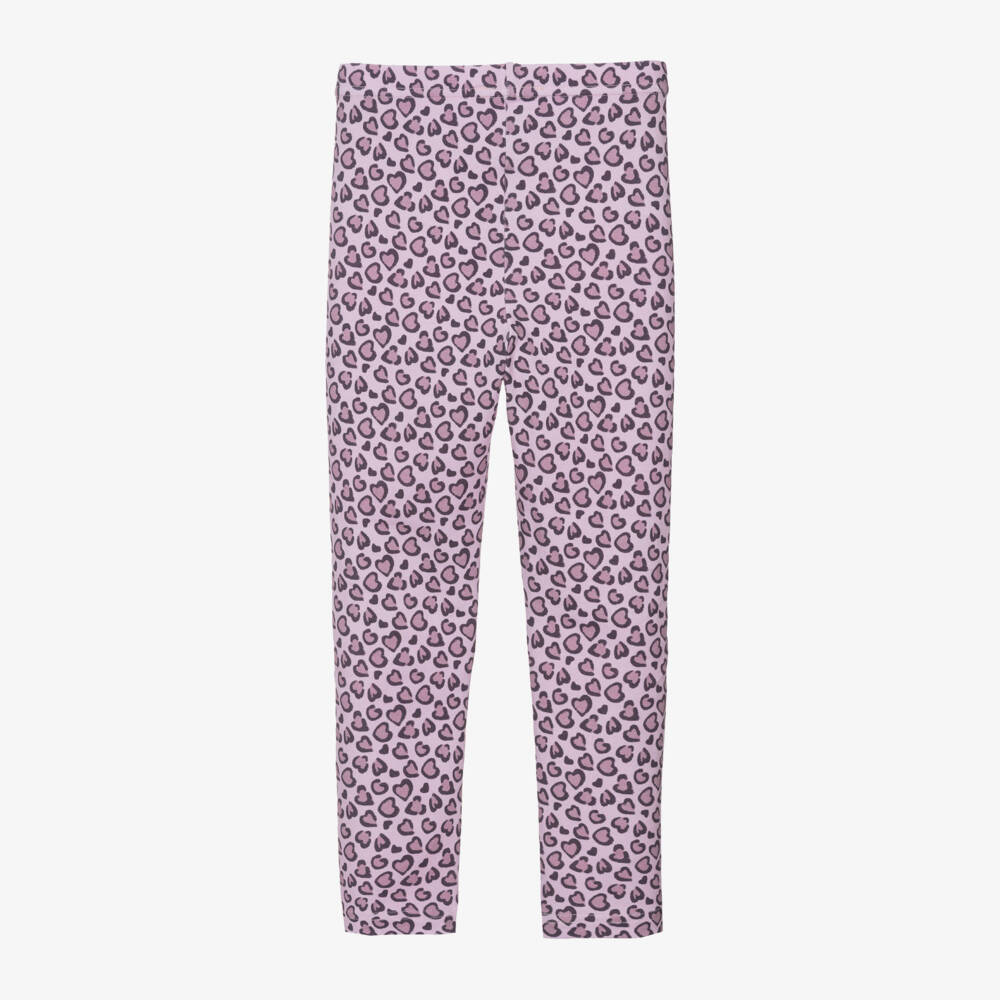 Balloon Chic-Girls Pink Heart Pattern Leggings | Childrensalon Outlet