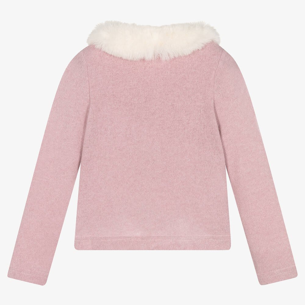 Balloon Chic-Girls Pink Knitted Cardigan | Childrensalon Outlet