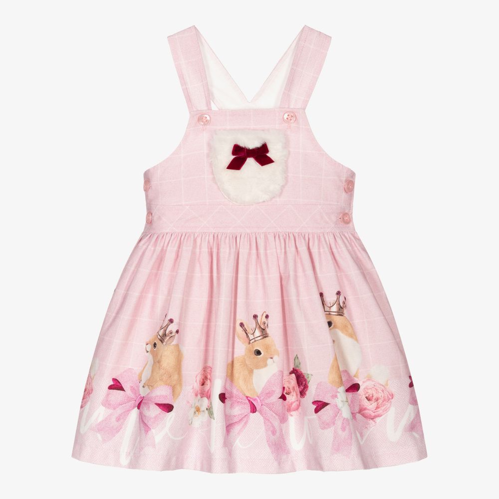 Balloon Chic - Girls Pink Pinafore Dress | Childrensalon