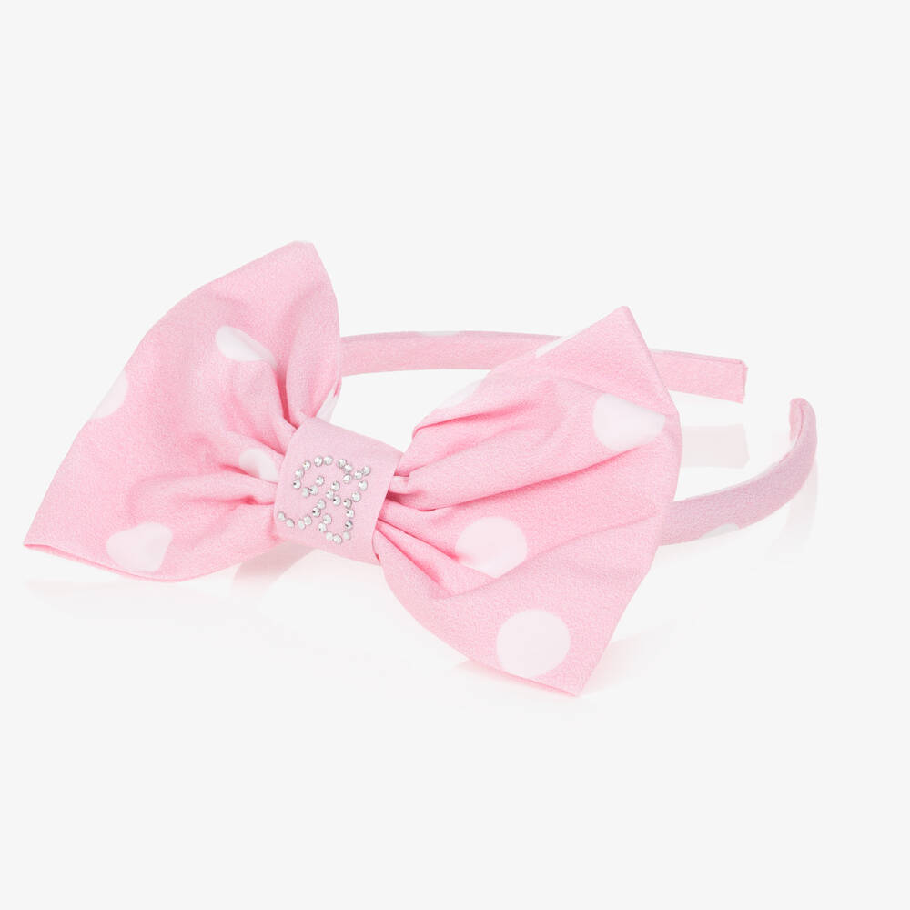 Balloon Chic-Розовый ободок с бантом в горох | Childrensalon Outlet