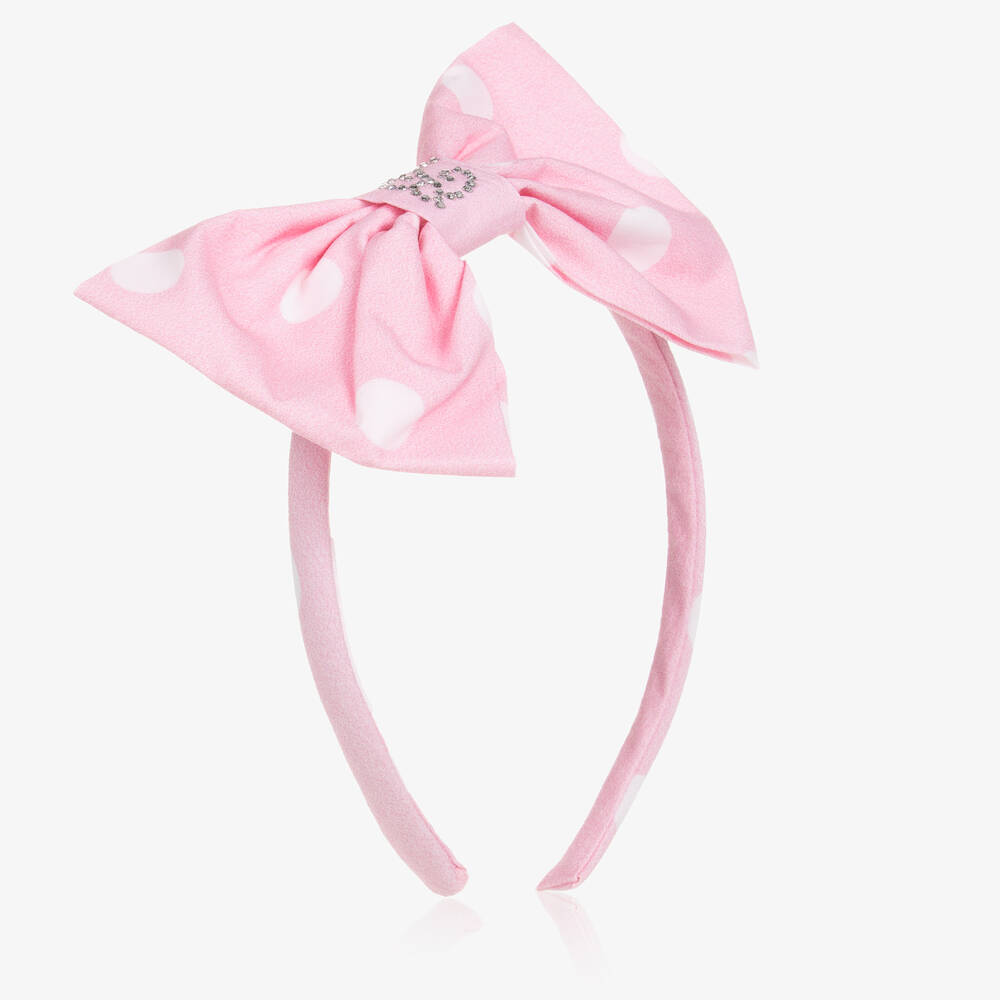 Balloon Chic - Розовый ободок с бантом в горох | Childrensalon