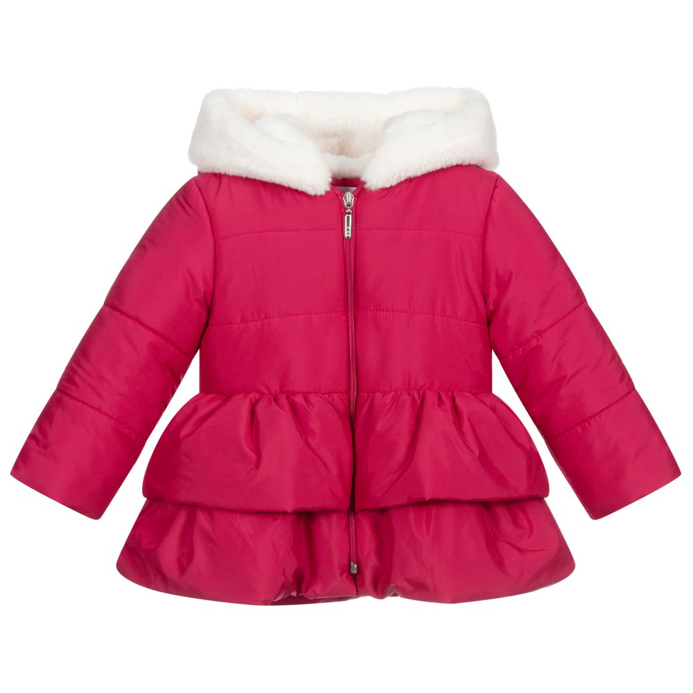 ladies pink puffer coat