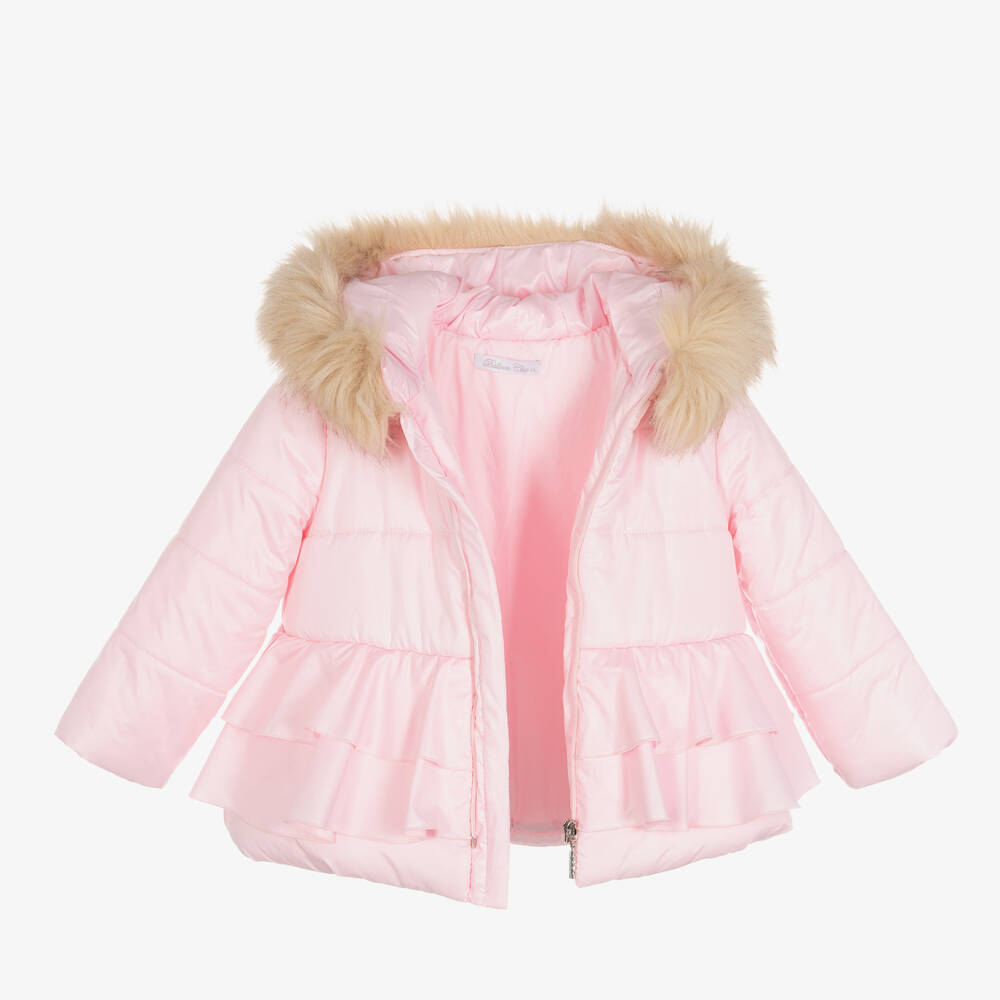 Balloon Chic-Girls Pink Puffer Coat | Childrensalon Outlet