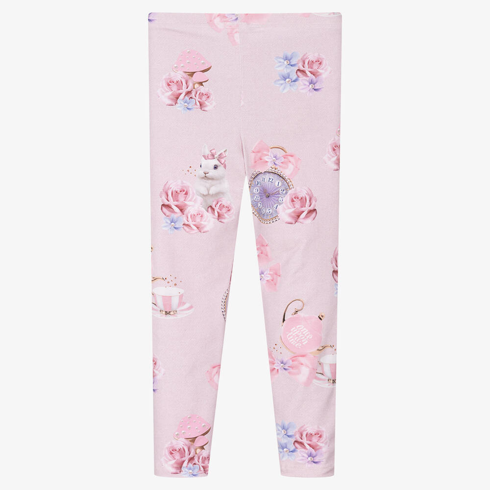 Balloon Chic-Girls Pink Rose Leggings | Childrensalon Outlet
