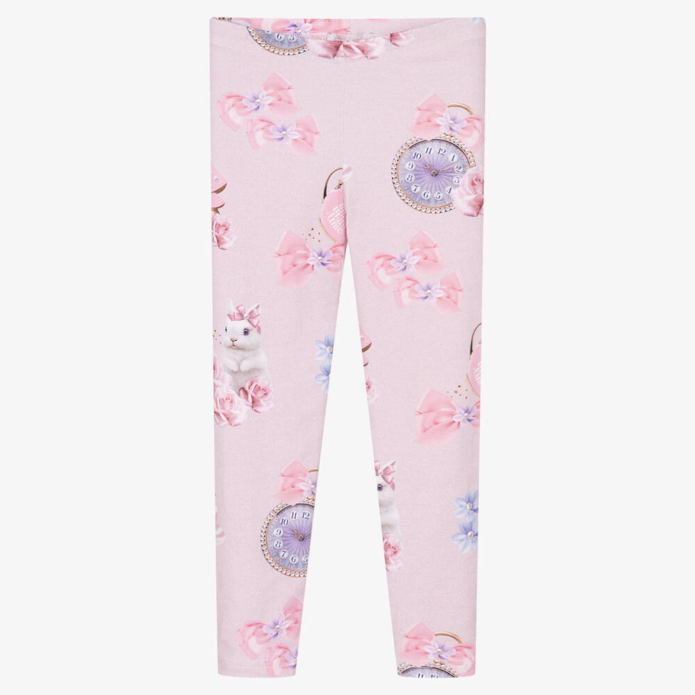 Balloon Chic - Rosa Leggings mit Rosen (M) | Childrensalon