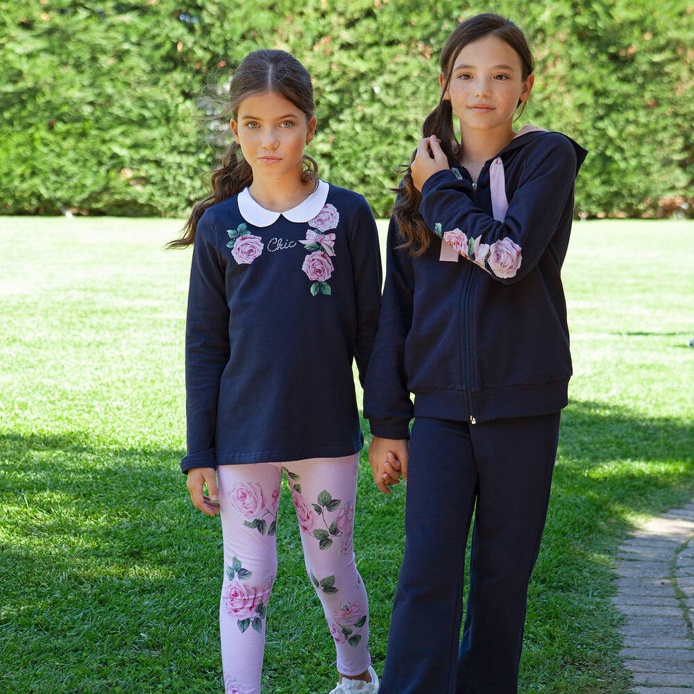 Balloon Chic-Girls Pink Rose Leggings | Childrensalon Outlet