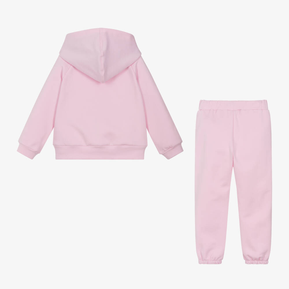 Balloon Chic-بدلة رياضية تيدي قطن لون زهري للبنات | Childrensalon Outlet