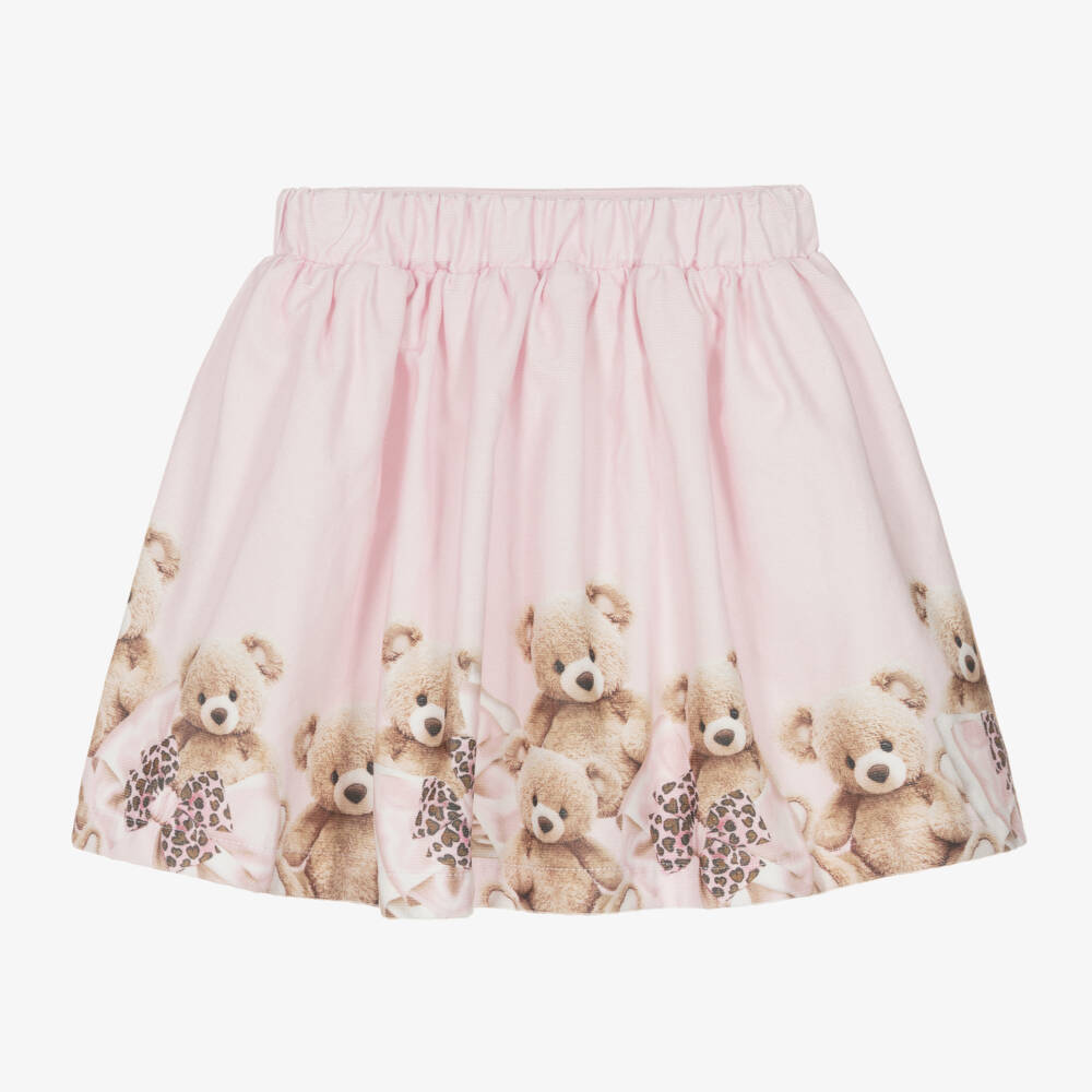 Balloon Chic-Girls Pink Teddy Print Skirt | Childrensalon Outlet