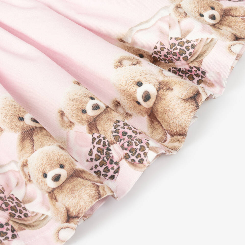 Balloon Chic-Girls Pink Teddy Print Skirt | Childrensalon Outlet