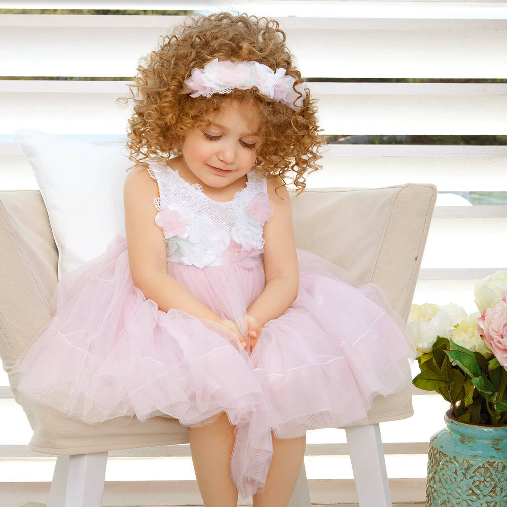 Balloon Chic-فستان تول لون زهري وأبيض | Childrensalon Outlet