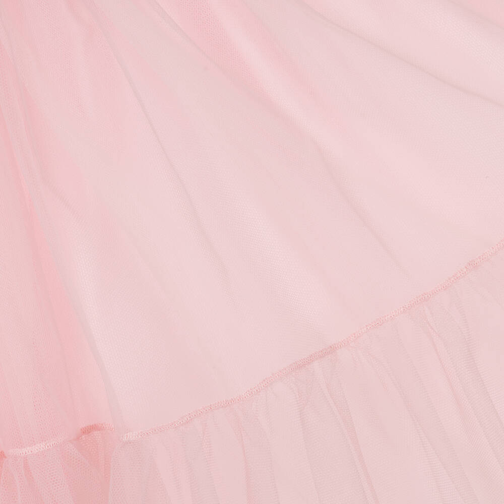 Balloon Chic-Girls Pink Tulle Teddy Bear Print Dress | Childrensalon Outlet