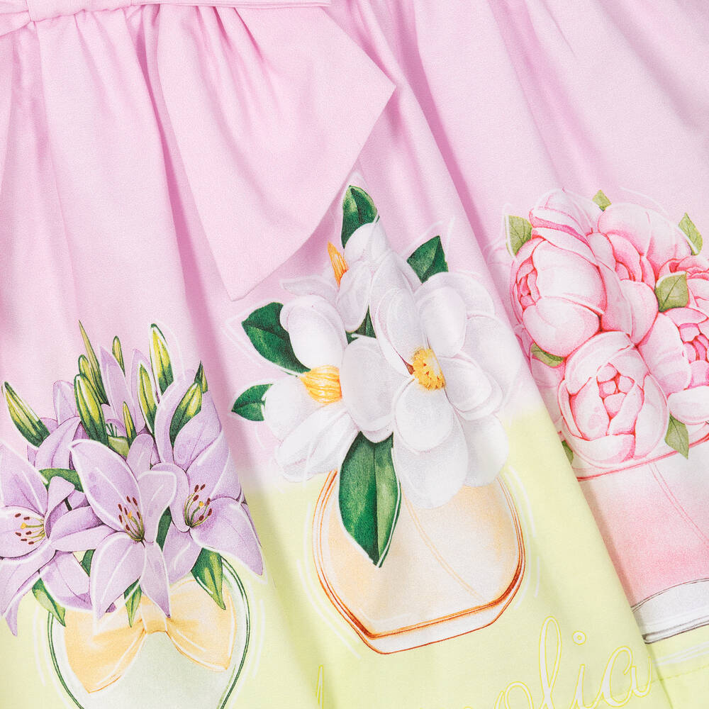 Balloon Chic - Girls Pink & White Cotton Skirt Set