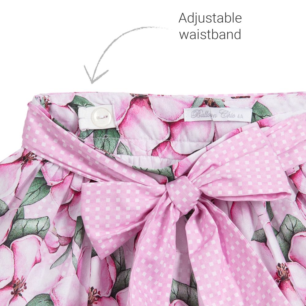 pink and white skirt set