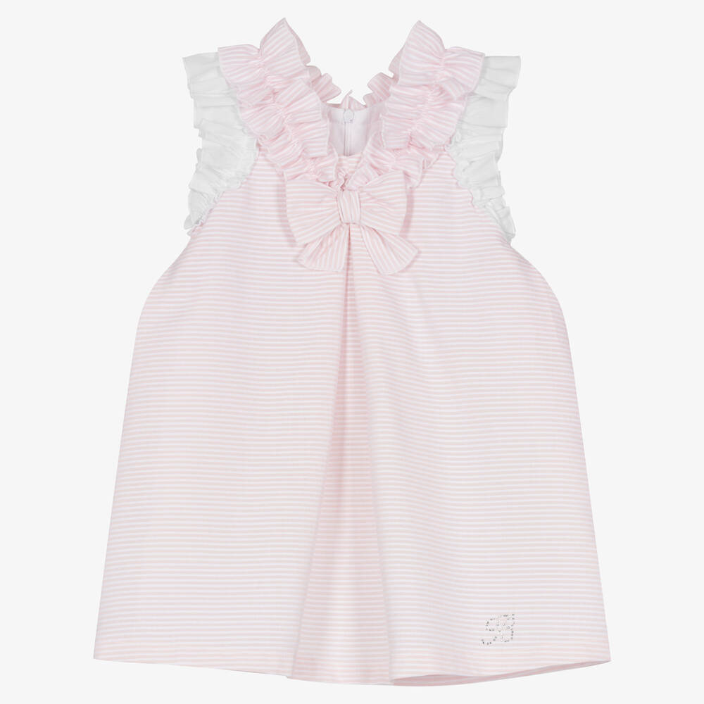 Balloon Chic-Хлопковое платье в розово-белую полоску | Childrensalon Outlet