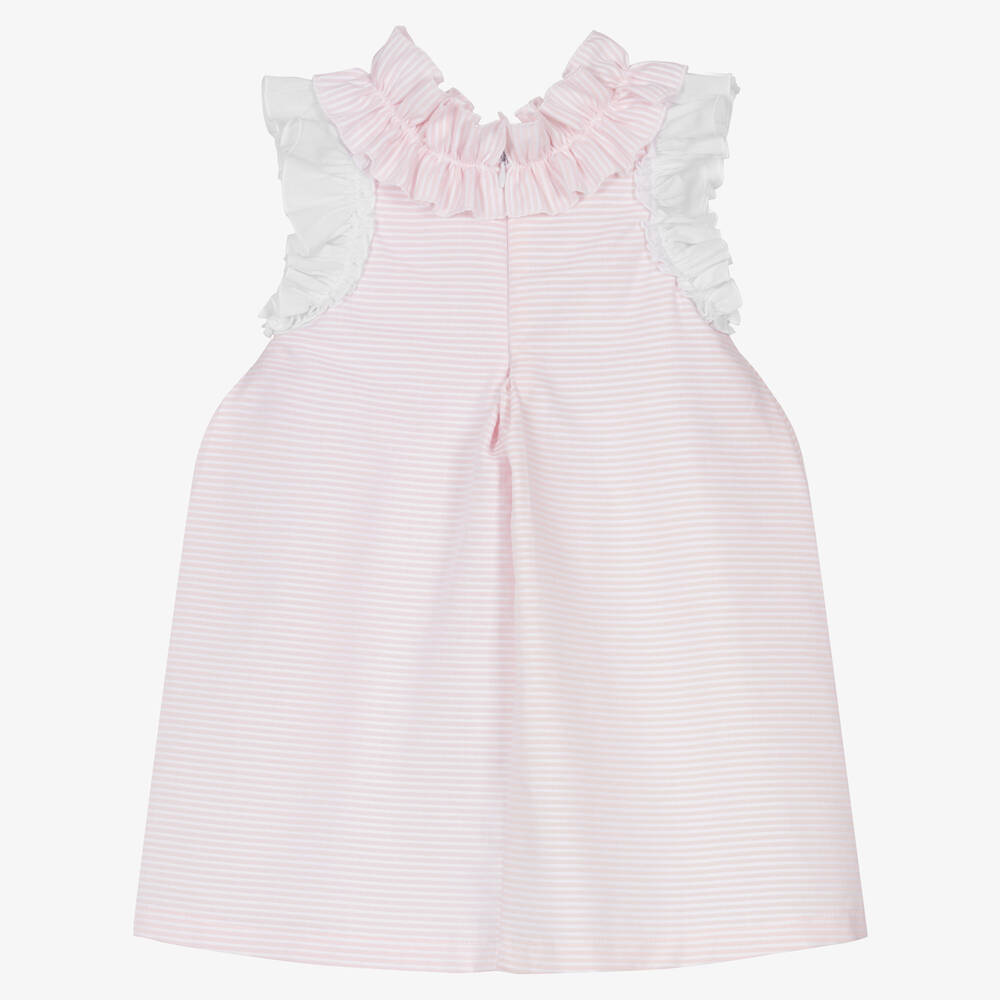 Balloon Chic-Girls Pink & White Stripe Cotton Dress | Childrensalon Outlet