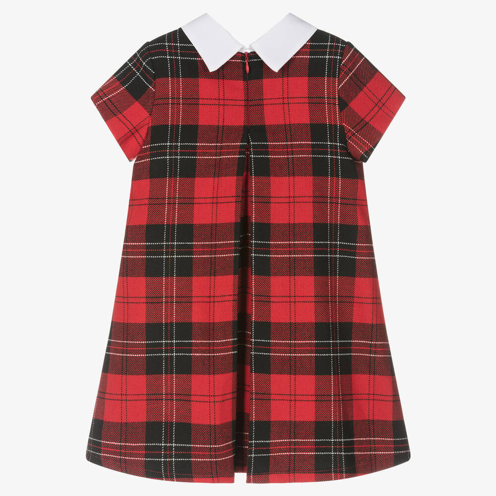 Balloon Chic-Girls Red & Black Tartan Wool Dress | Childrensalon Outlet