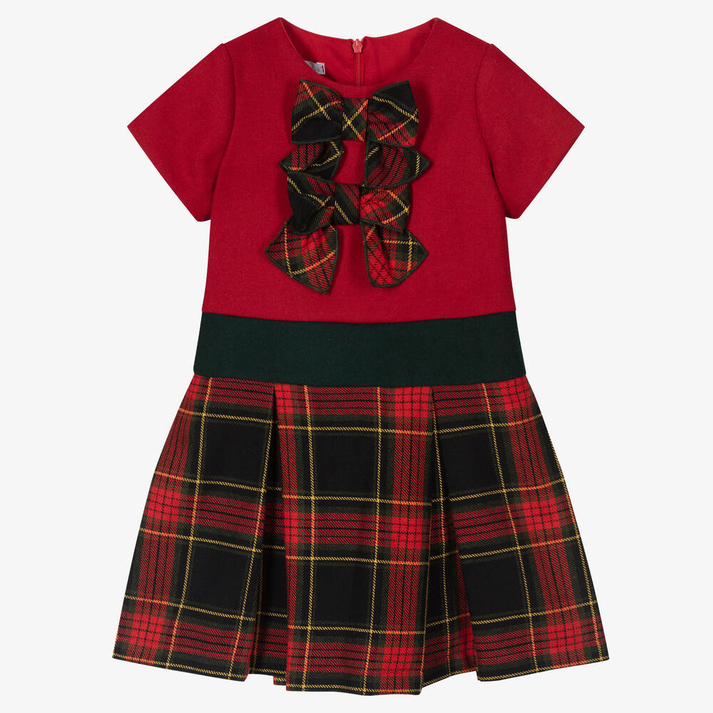 Balloon Chic-Красно-синее платье в шотландскую клетку для девочек | Childrensalon Outlet