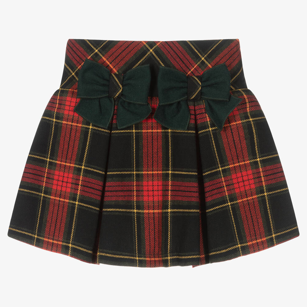 Balloon Chic - Girls Red & Blue Tartan Skirt | Childrensalon