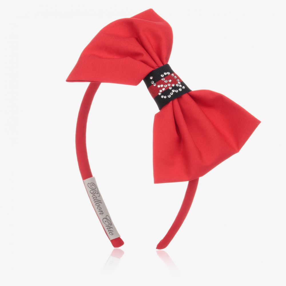 Balloon Chic - Girls Red Bow Hairband | Childrensalon