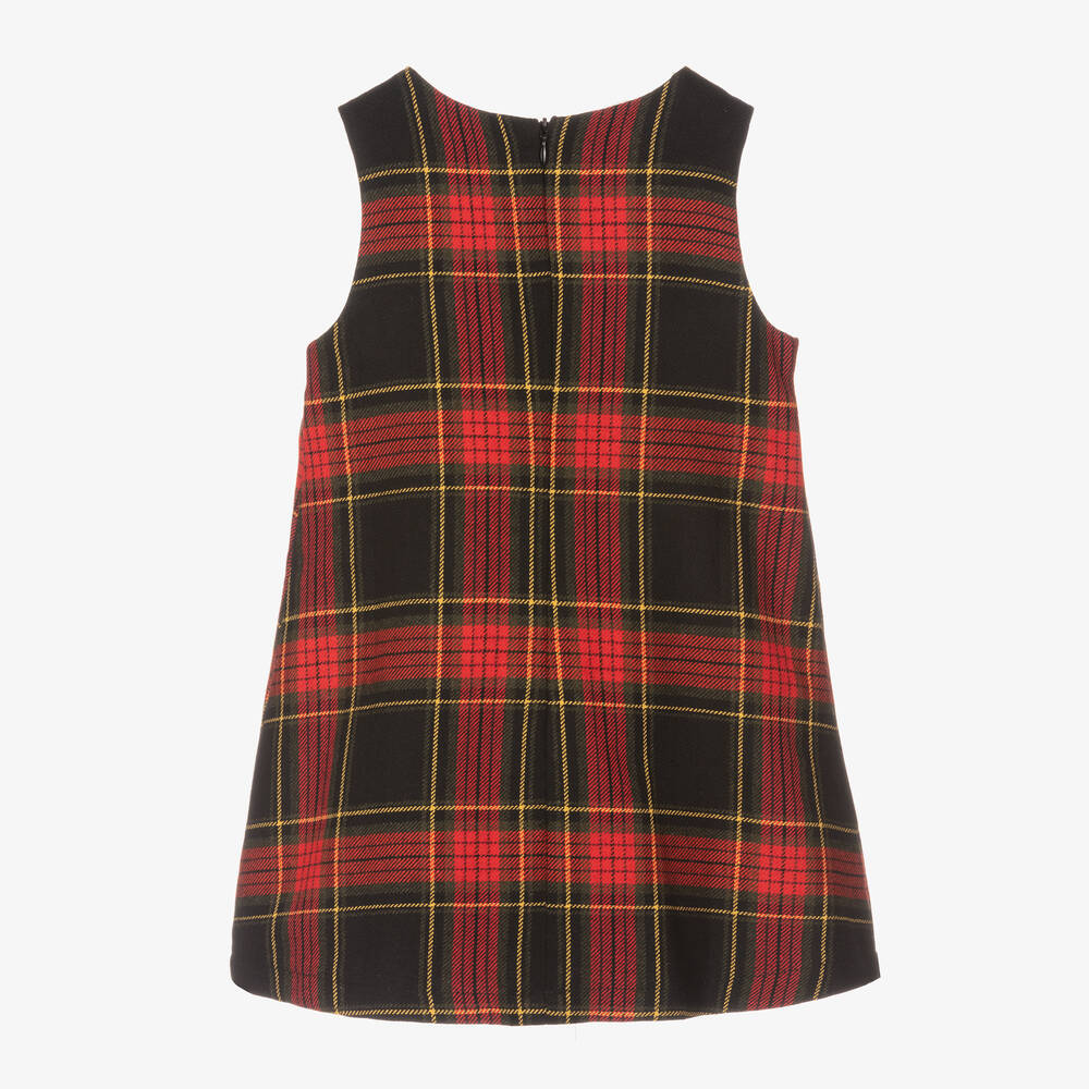 Balloon Chic-Girls Red Cotton & Wool Tartan Dress | Childrensalon Outlet