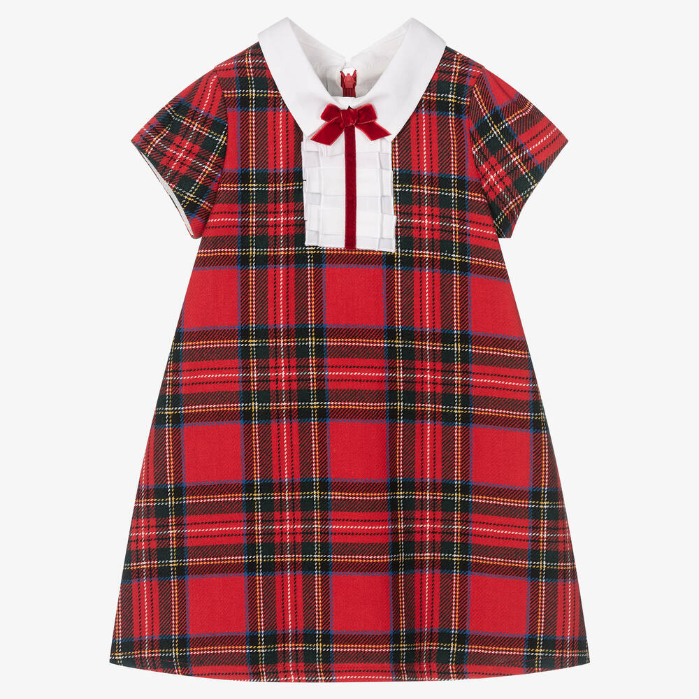 Balloon Chic - Платье в красно-зеленую шотландскую клетку для девочек | Childrensalon