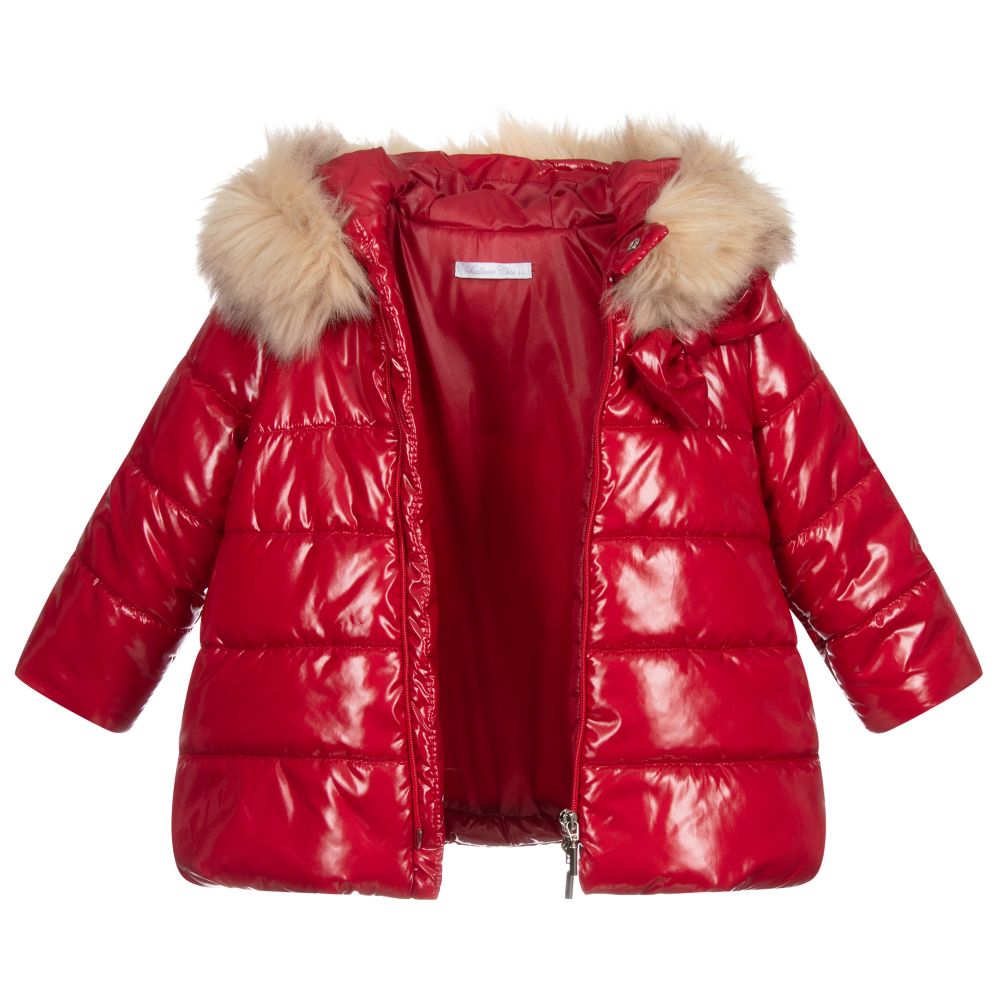 Balloon Chic - Girls Red Puffer Coat | Childrensalon Outlet