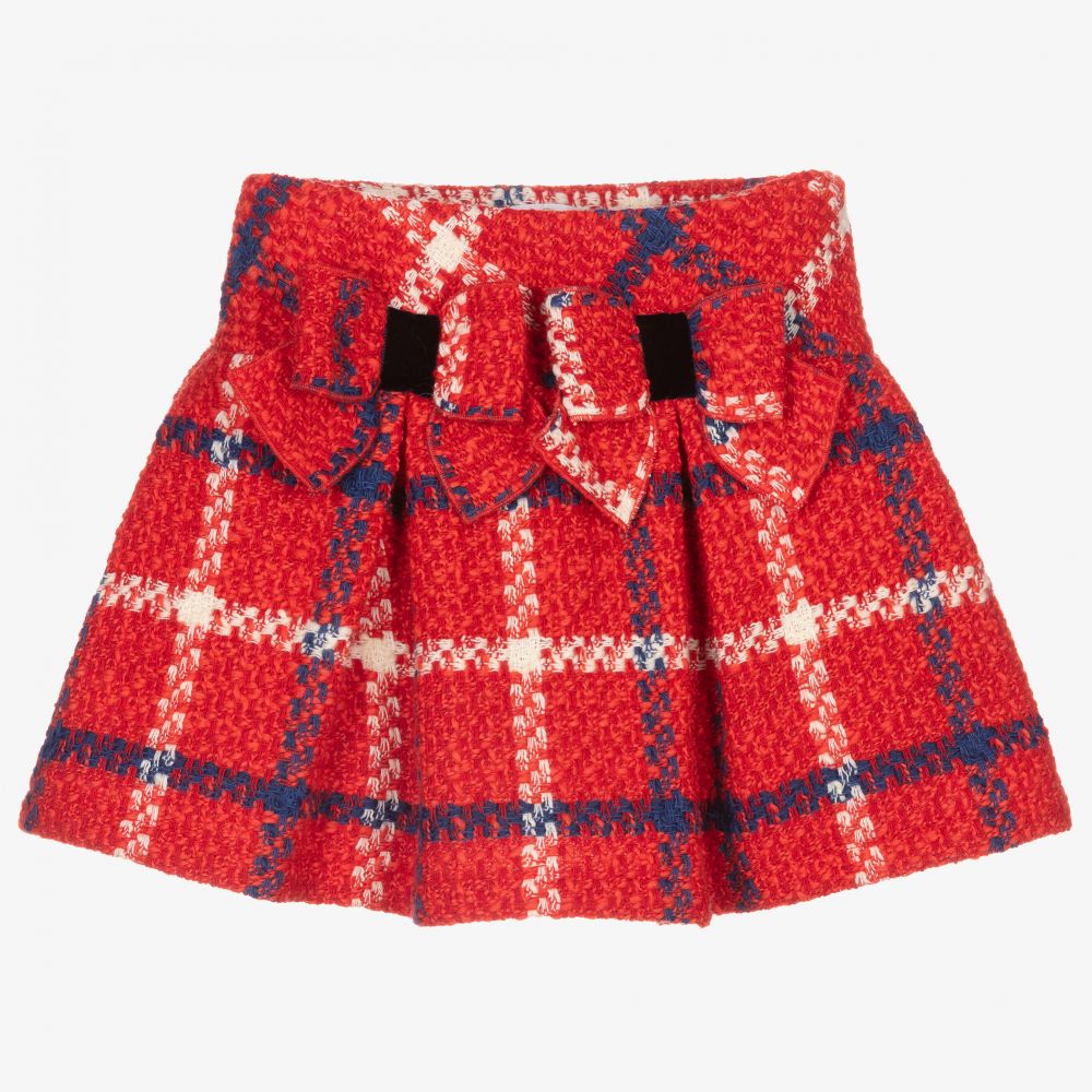 Balloon Chic-Girls Red Tweed Skirt | Childrensalon Outlet