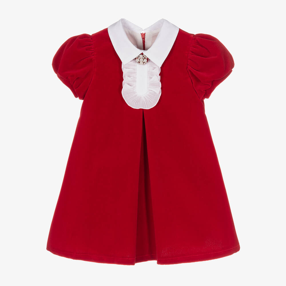 Balloon Chic - Красное бархатное платье для девочек | Childrensalon