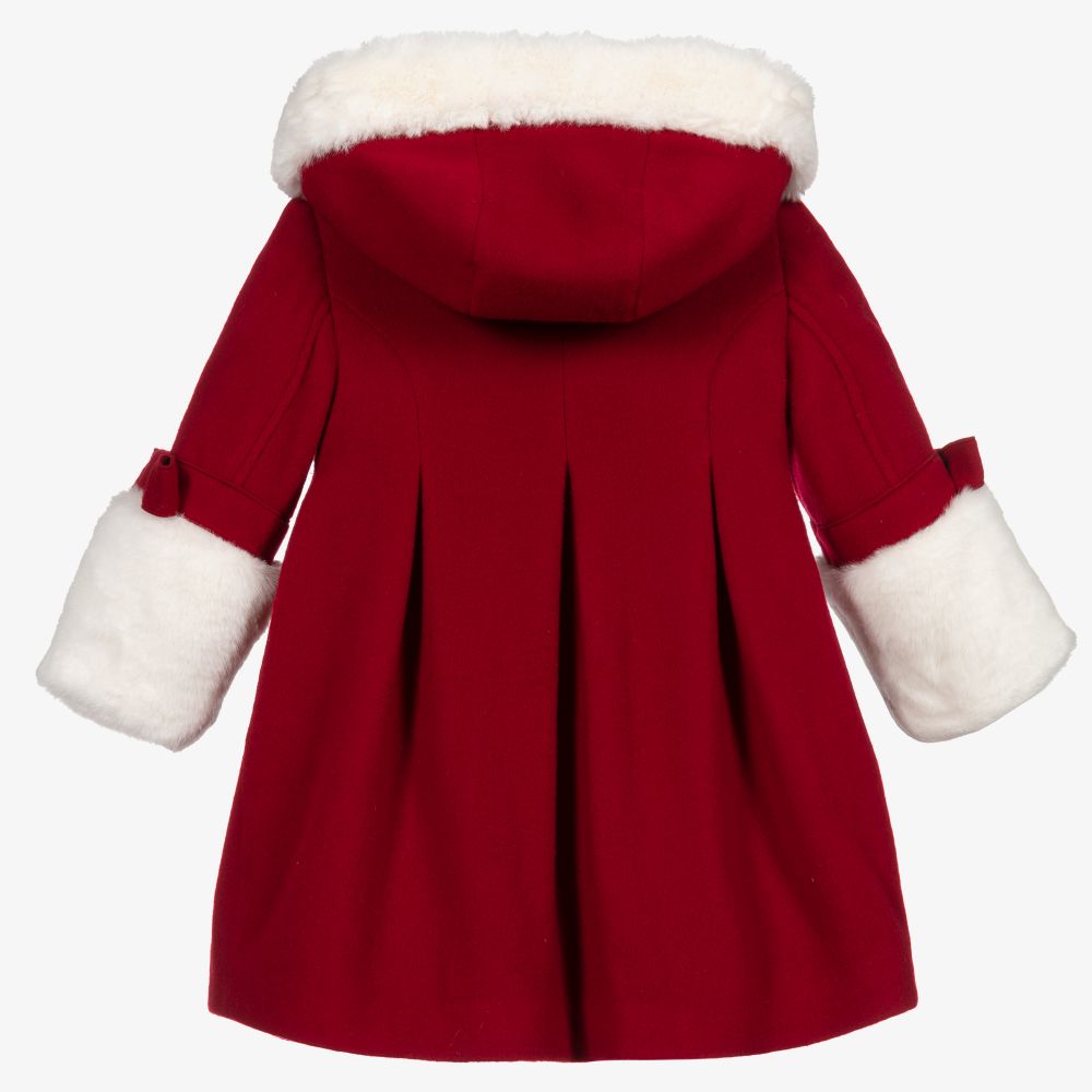 Balloon Chic-Girls Red Wool Coat | Childrensalon Outlet